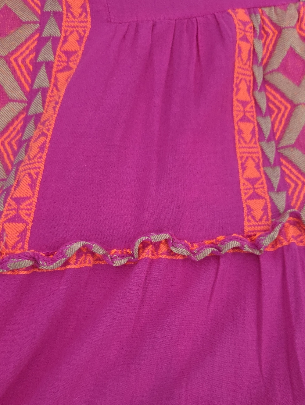 Lace The Label Fuchsia & Orange Geometric Embroidered Boho Mini Dress M EUC - Picture 12 of 15